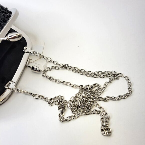 Black Sequin Clutch Purse Evening Sequin Cocktail Purse Black Crossbody Clutch - Picture 12 of 13